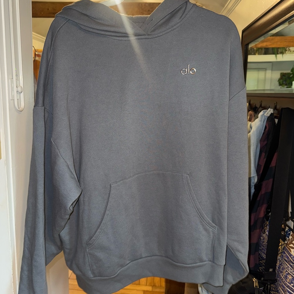 ALO Steel Grey Hoodie *NO DRAWSTRING*